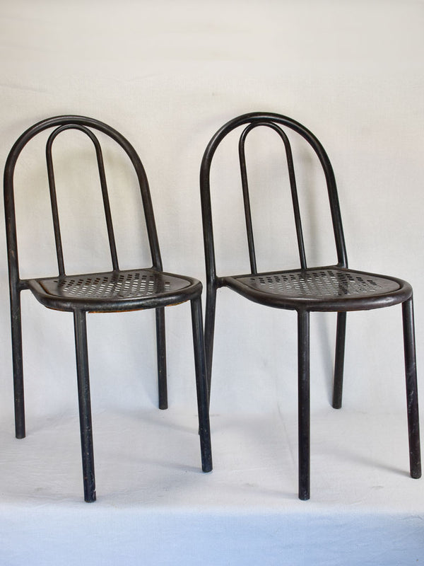 Vintage Black Metal Mallet-Stevens Chairs