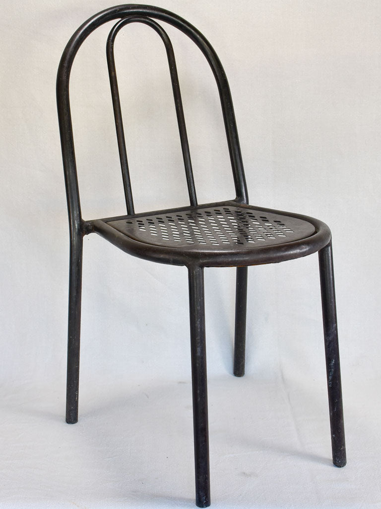 1970's Sleek Black Metal Chairs