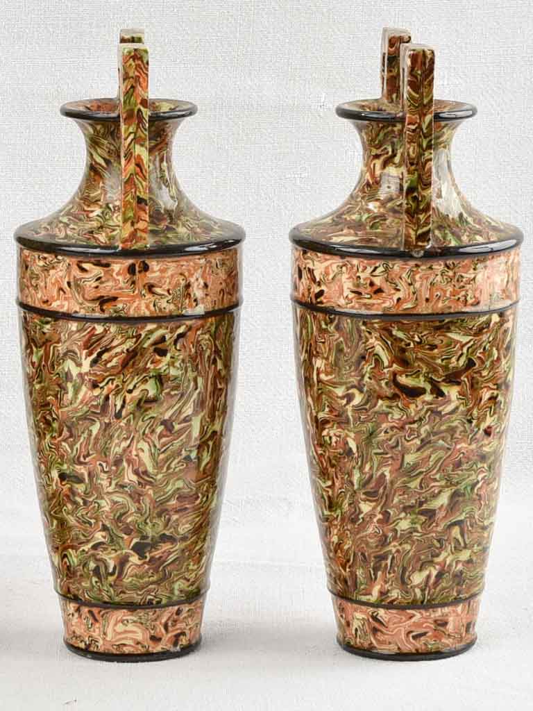 Antique Pichon Uzes Marble-Effect Vases