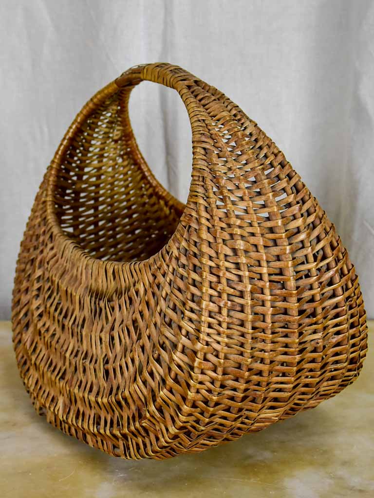 1960's French woven basket handbag