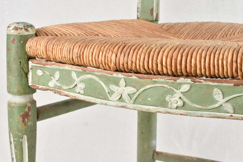 Antique Provençal straw armchair
