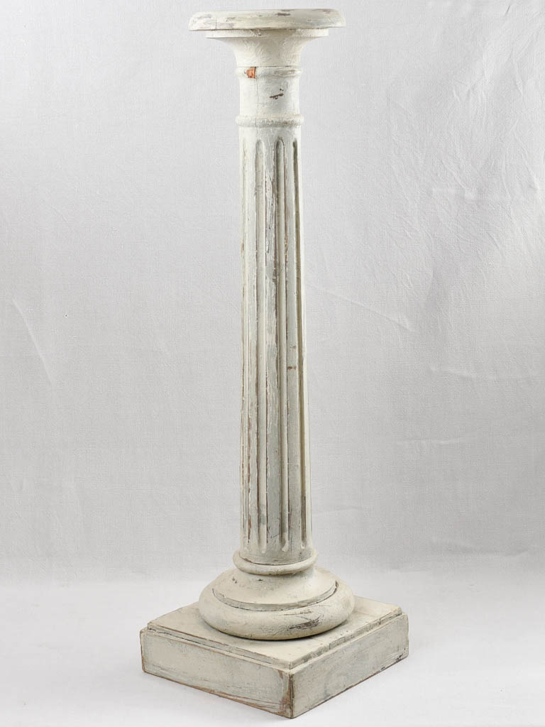 19th century presentation pedestal with distressed patina 44"