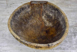 Primitive wooden bowl from south west France with repairs