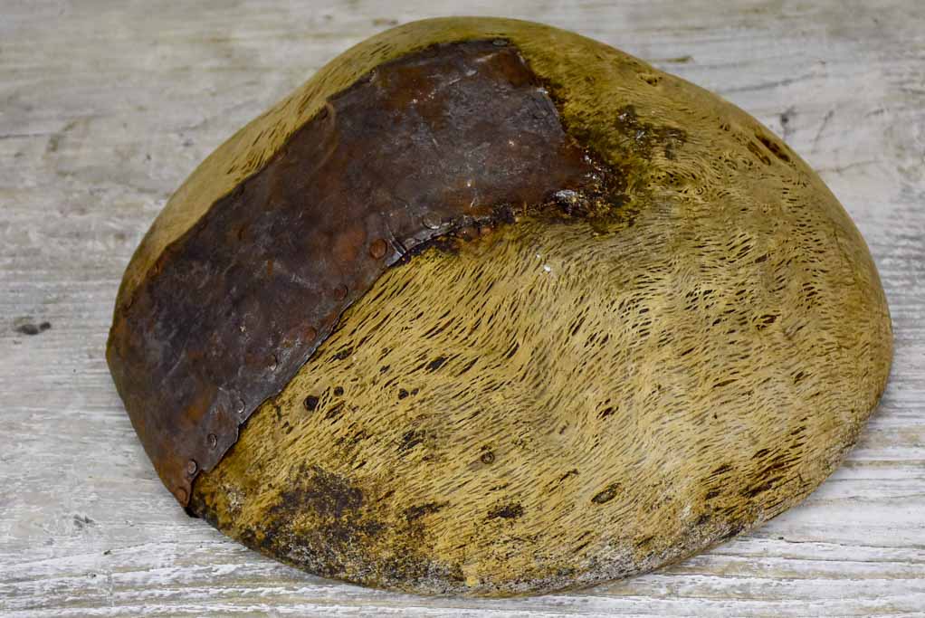 Primitive wooden bowl from south west France with repairs