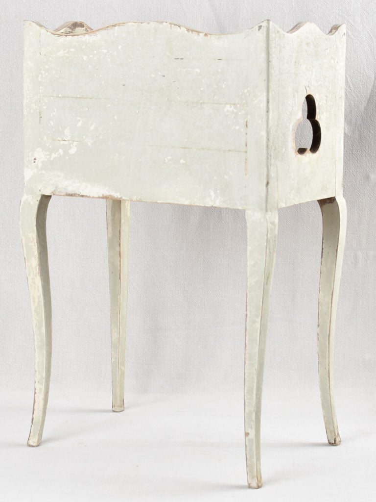 Antique French nightstand with clover cutout