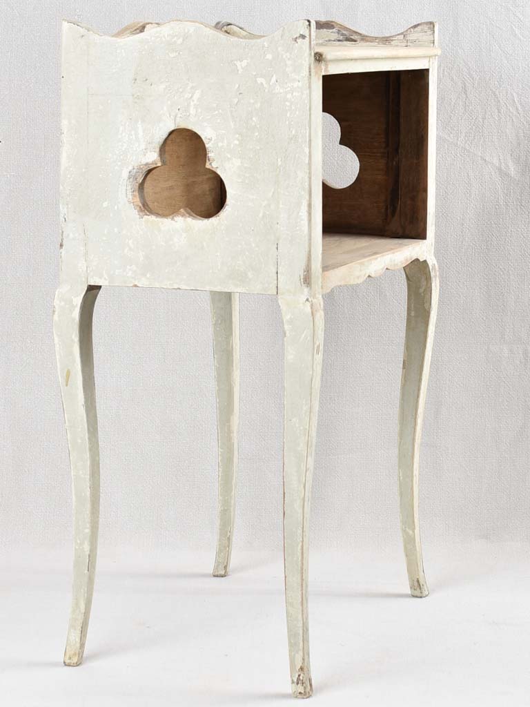 Antique French nightstand with clover cutout
