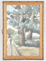 Antique landscape pastel P. Ganeac 1928 - 21¼" x 15"