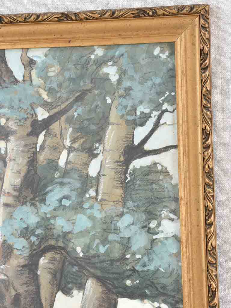 Antique landscape pastel P. Ganeac 1928 - 21¼" x 15"