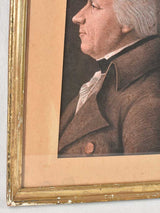 Aged, framed male profile portrait