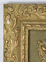 Napoleon III portrait frame - sage green and gold 11½" x 15¼"