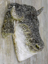 Reconstituted stone cow's head - 1940's. 17¾"