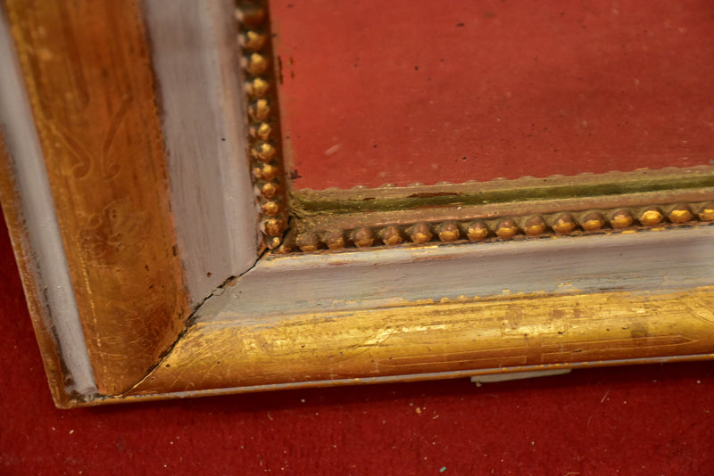 Painted Louis Philippe mirror with grey and gold frame