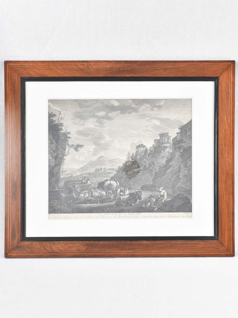 Two 19th century engravings - herd of cows 24¾" x 29¼"