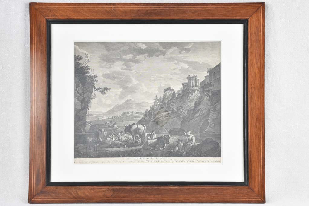 Two 19th century engravings - herd of cows 24¾" x 29¼"
