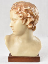 Tarnished 1900s wax bust figurine
