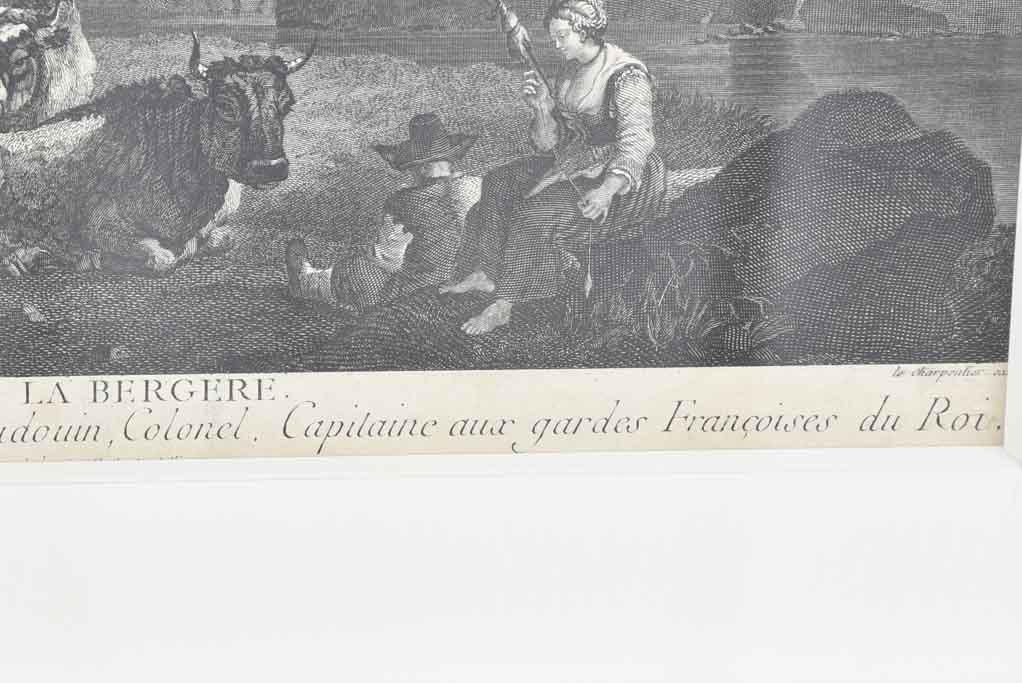 Two 19th century engravings - herd of cows 24¾" x 29¼"