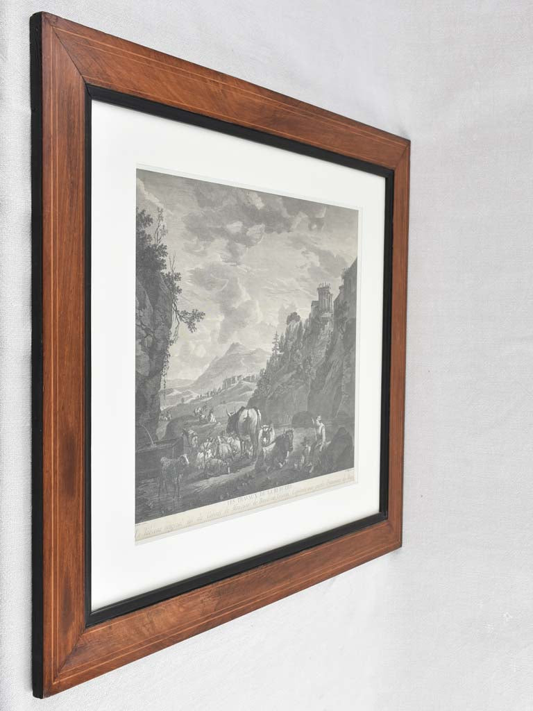 Two 19th century engravings - herd of cows 24¾" x 29¼"