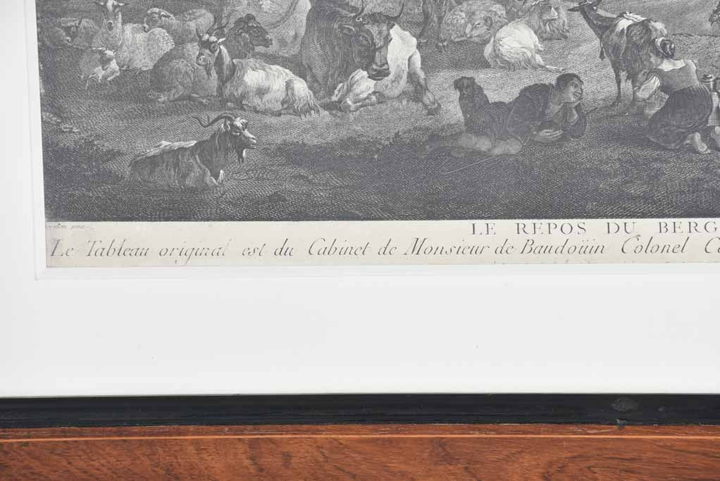 Two 19th century engravings - herd of cows 24¾" x 29¼"