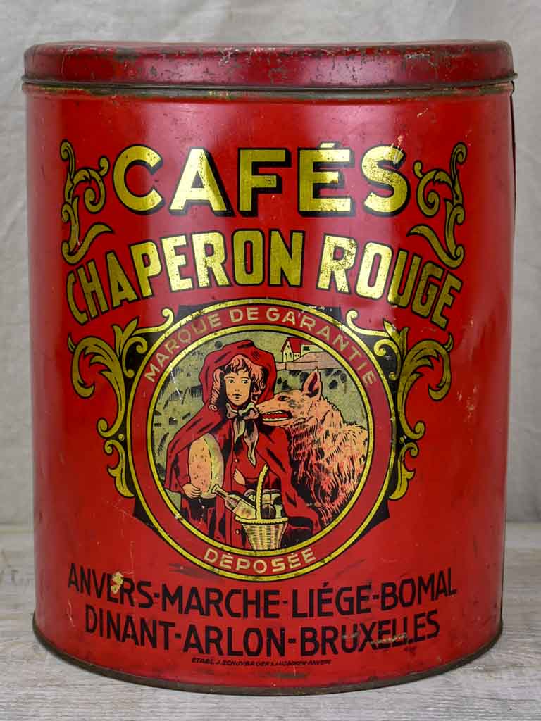 1930's Tole lithograph coffee tin - large