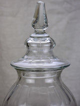 Antique French apothecary glass jar with lid