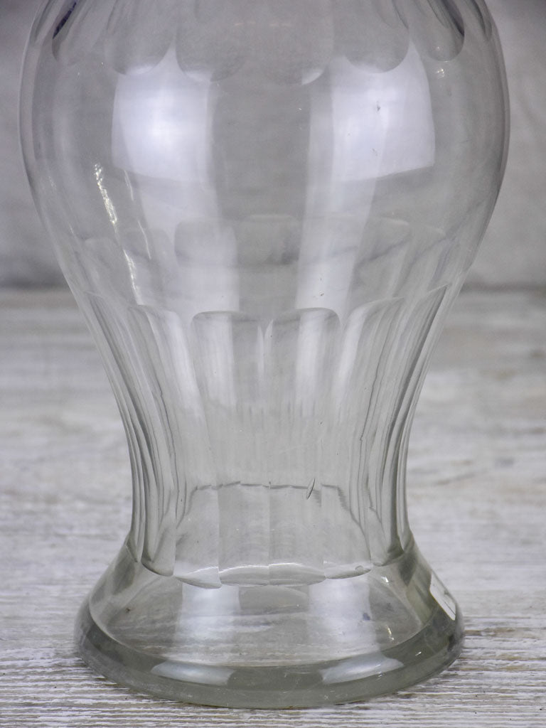 Antique French apothecary glass jar with lid