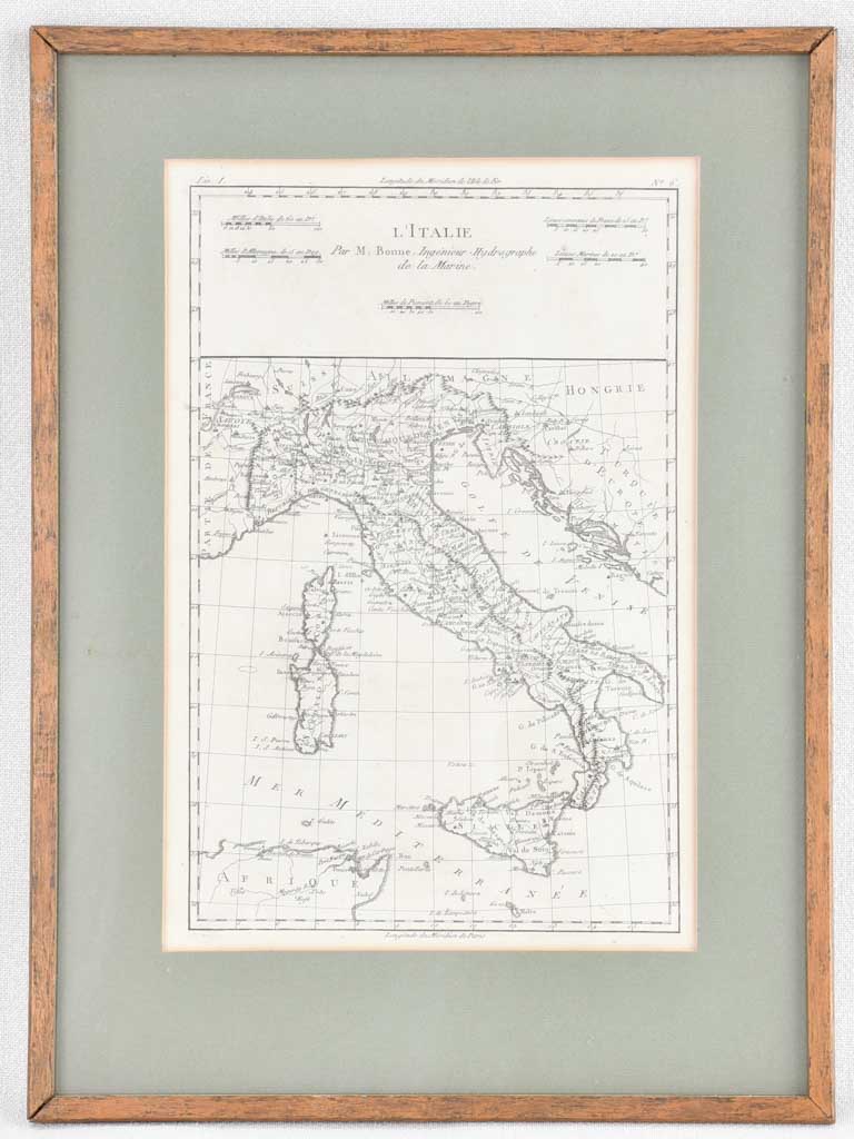 Antique Framed Atlas Map of Italy