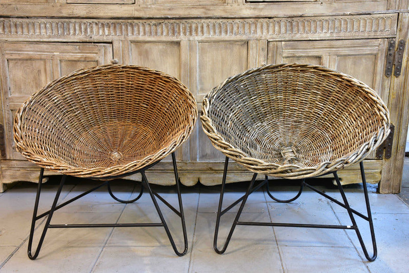 1960's wicker chairs - pair