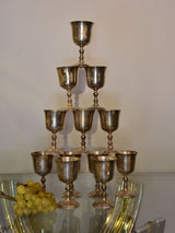 Set of 12 French silver plated wine glasses
