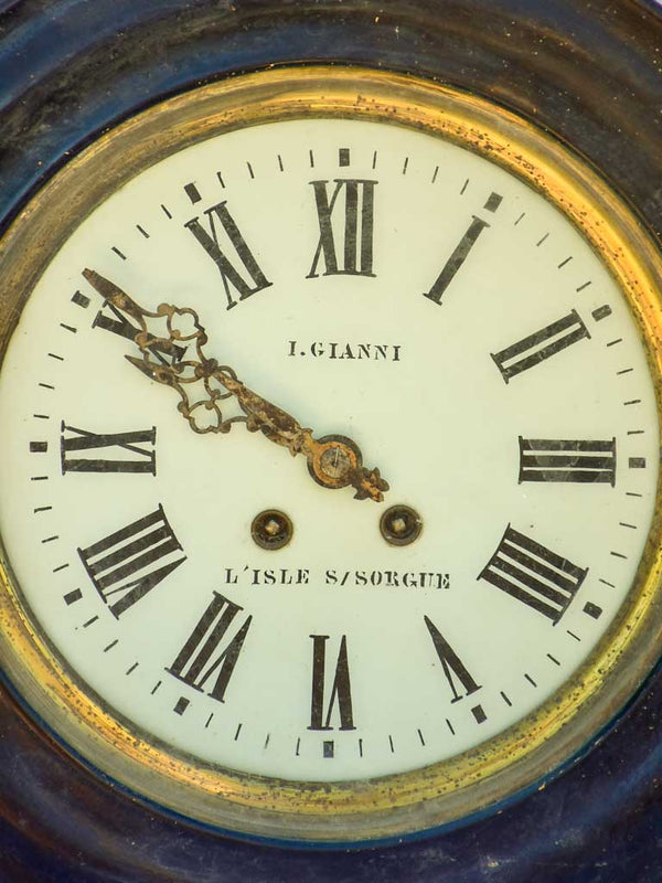 Antique French clock from L'isle-sur-La-Sorgue 15"