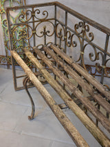 Pair of garden benches made from salvaged balconies