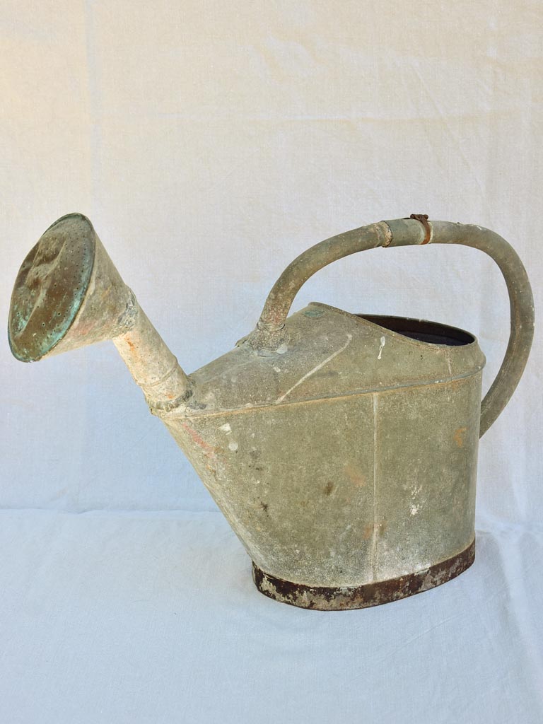 Large antique French zinc watering can - L'ideal