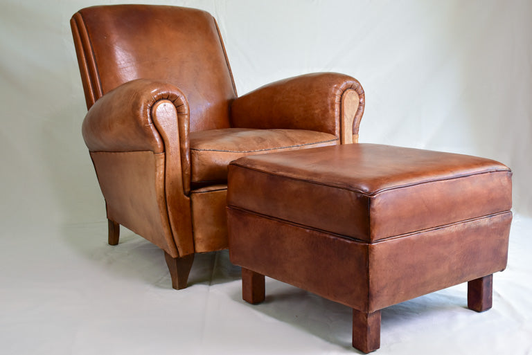 Vintage-style French club chair footrest