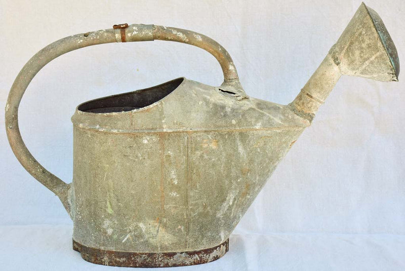 Large antique French zinc watering can - L'ideal