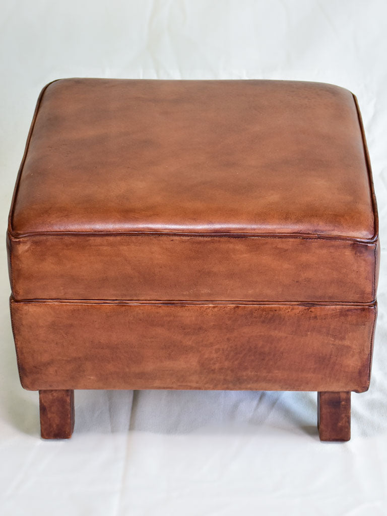 Elegant leather footrest for antique chairs