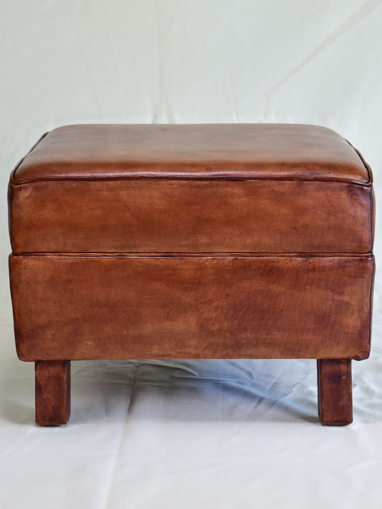 Richly finished artisan leather footrest