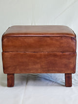 Richly finished artisan leather footrest
