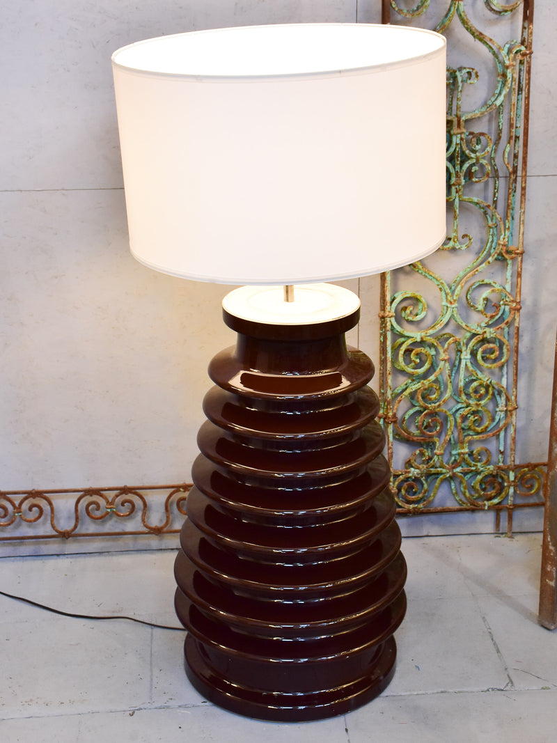 Pair of vintage lamps made with salvaged electrical isolators