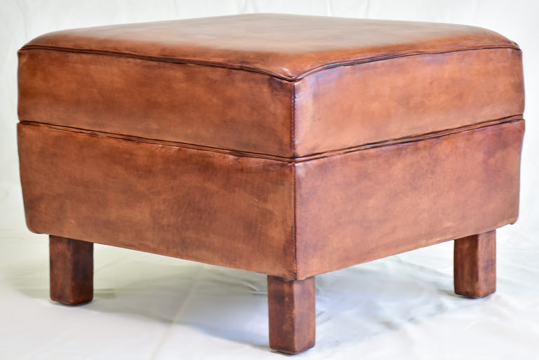 Durable leather crafted foot rest
