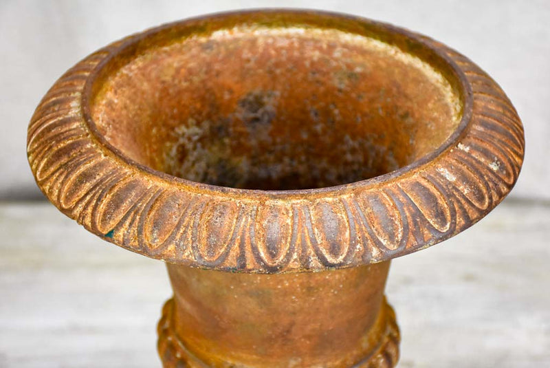 Pair of 19th Century cast iron Medici urns 13½"