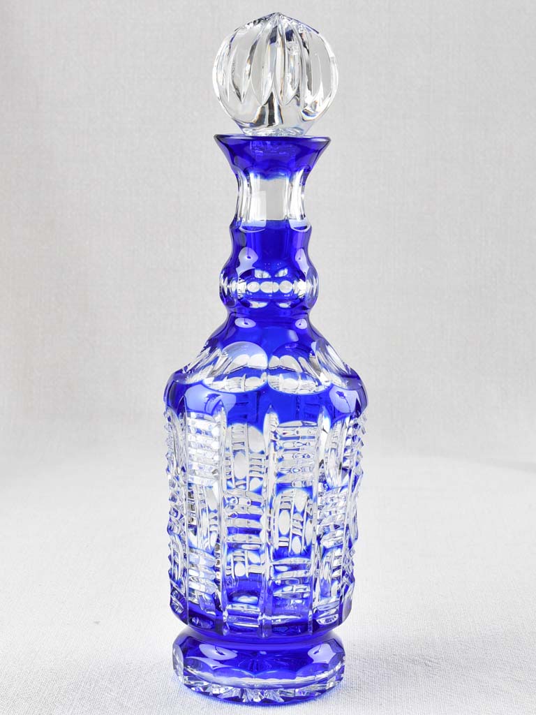 Vintage blue crystal carafe 4/4