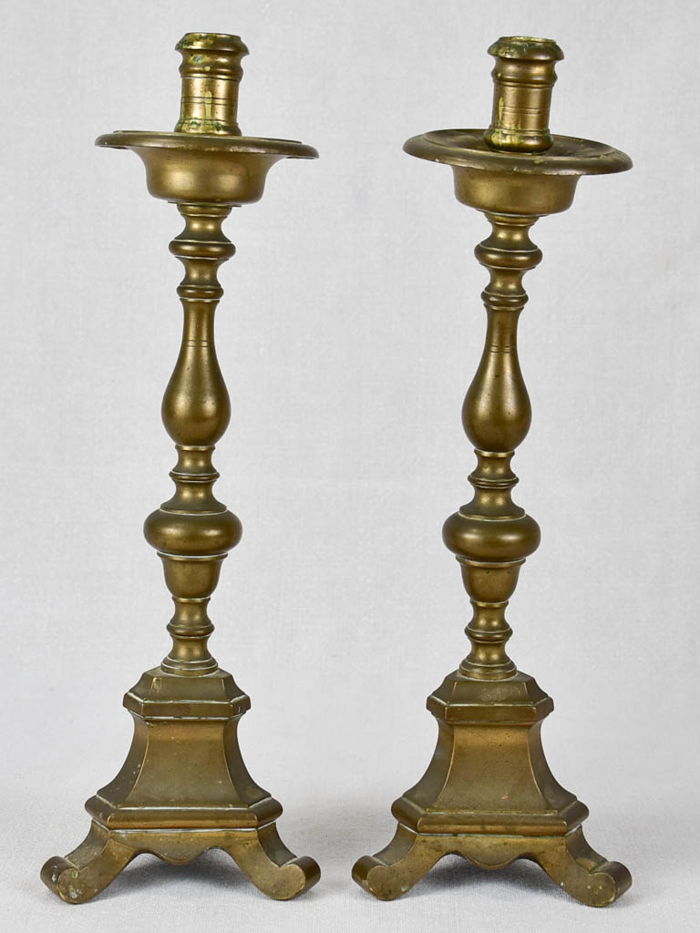 Candlesticks, bronze, 18th-century, 15¼" (pair)