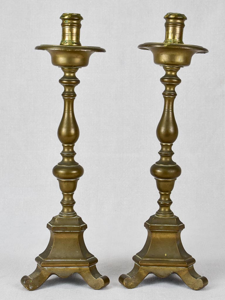 Candlesticks, bronze, 18th-century, 15¼" (pair)