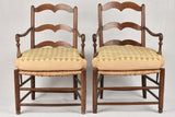 Pair of Provençal armchairs with straw seats