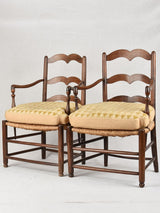 Pair of Provençal armchairs with straw seats