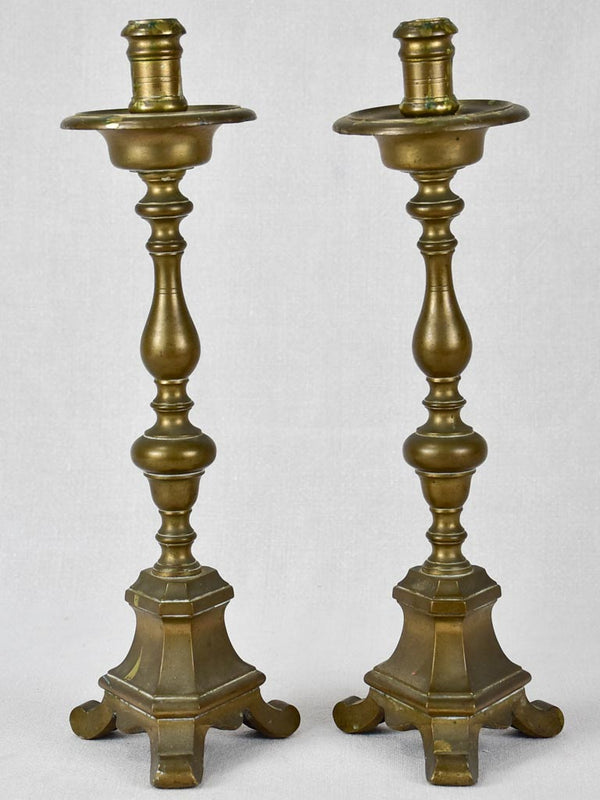 Candlesticks, bronze, 18th-century, 15¼" (pair)