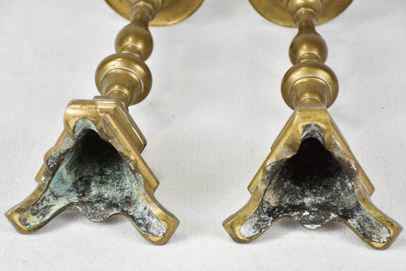 Candlesticks, bronze, 18th-century, 15¼" (pair)