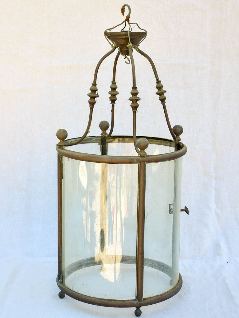 Large antique French lantern for indoors 30¾"