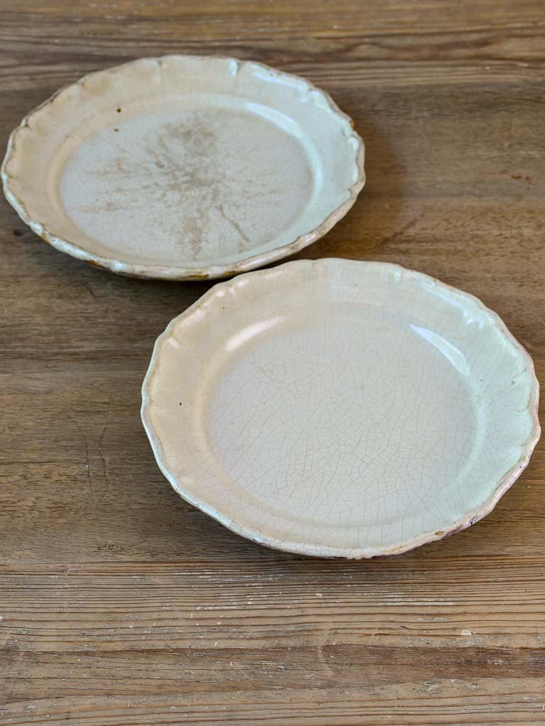 Two antique French dinner plates