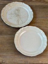 Two antique French dinner plates