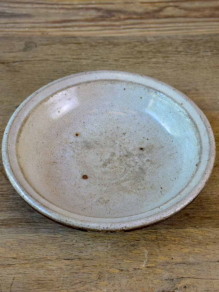 Antique French bowl with crackled white glaze